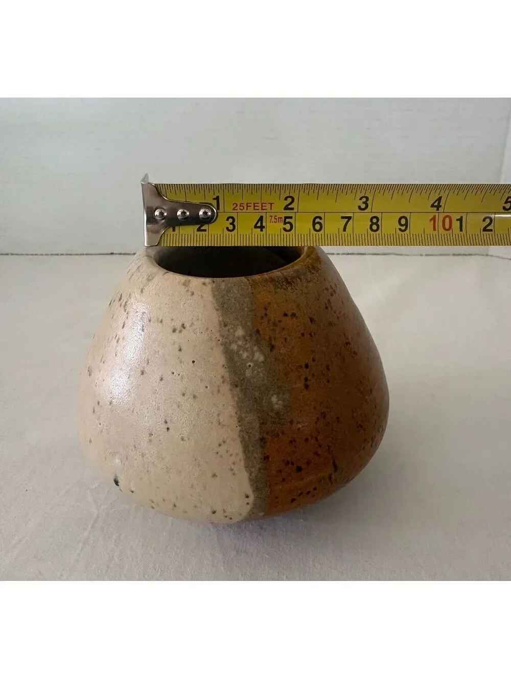 intage Hand-Thrown Dual-Tone Studio Pottery Vase - Signed DB